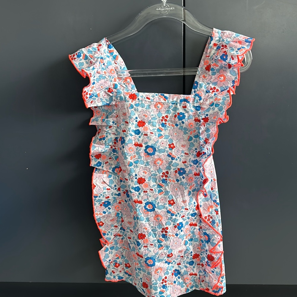 JACADI GIRL FLOWER TOP WITH RUFFLES - size 8